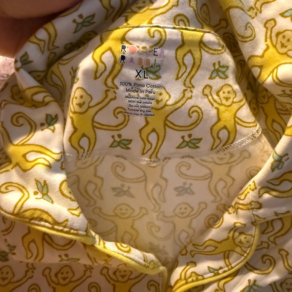 Roller Rabbit Yellow Monkey Print Pajama Set - Picture 3 of 5